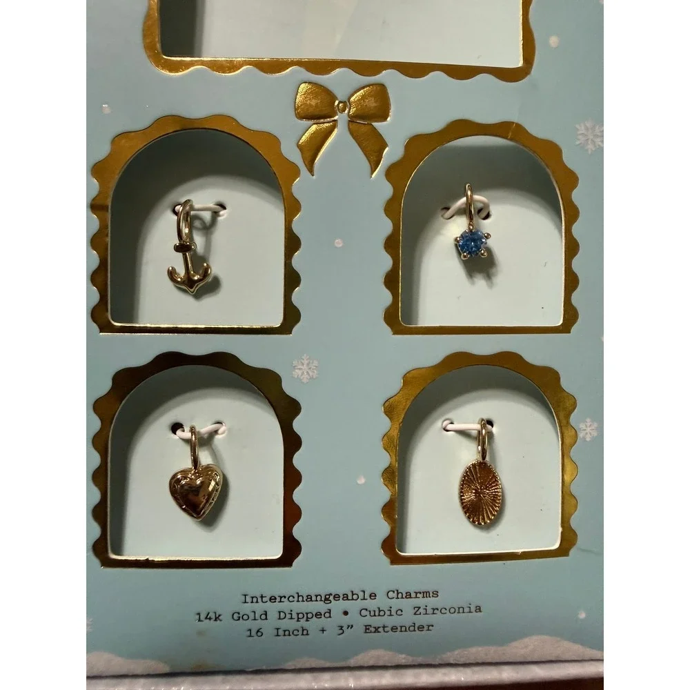 A New Day Women Necklace Charms 14K Gold Interchangeable Charms Heart Anchor